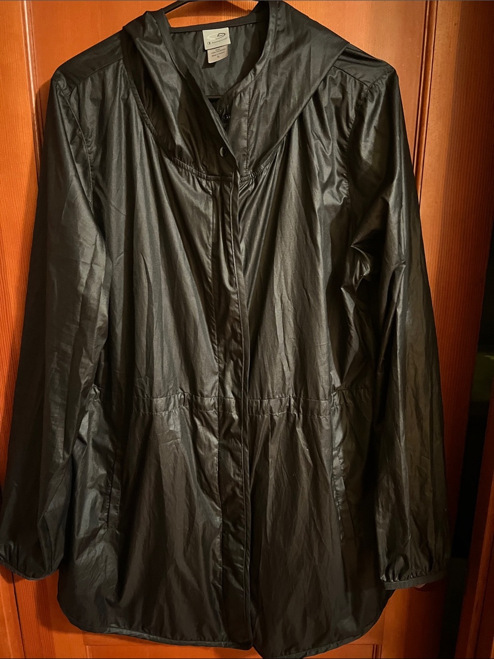 Champion Women’s Black Hooded Long Wind Breaker